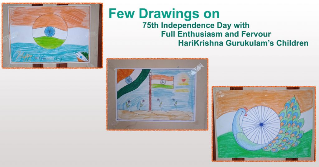 National Flag India Drawing Hari Krishna Gurukulam